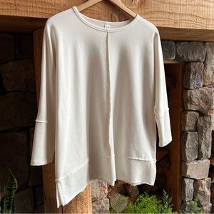 Spanx white 3/4 sleeve shirt